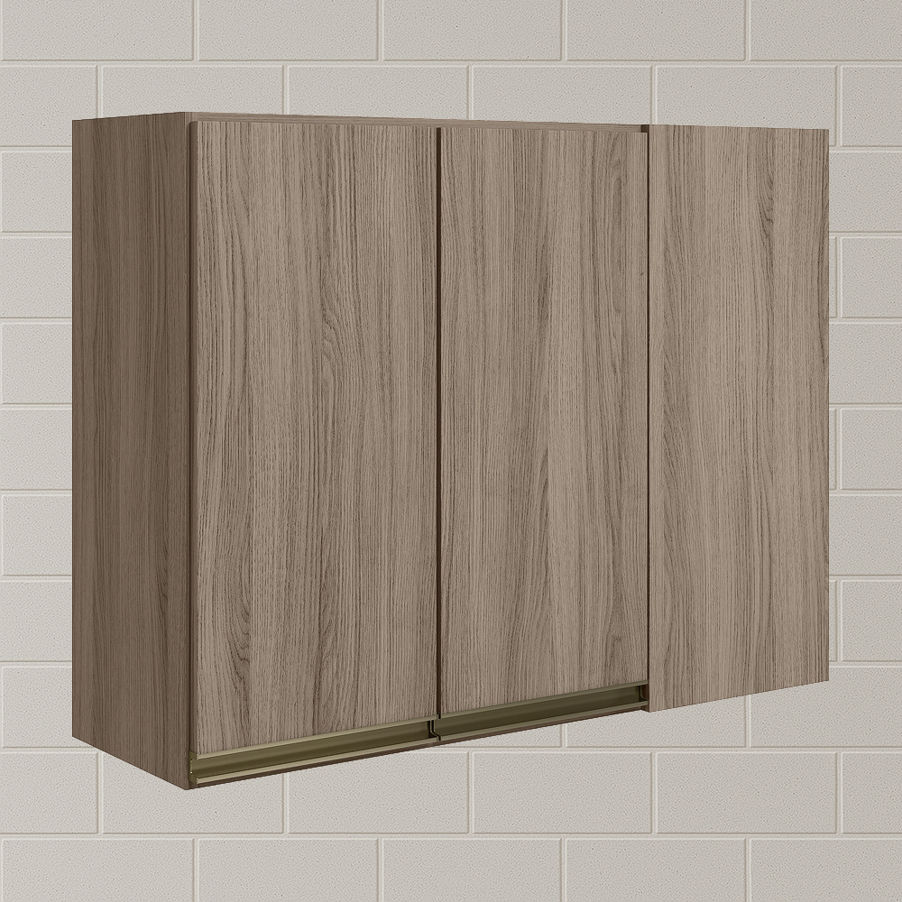 Armario Canto Reto 2P MDF 89cm Kali 12213 Carvalho Toq Carvalho Toq Nicioli