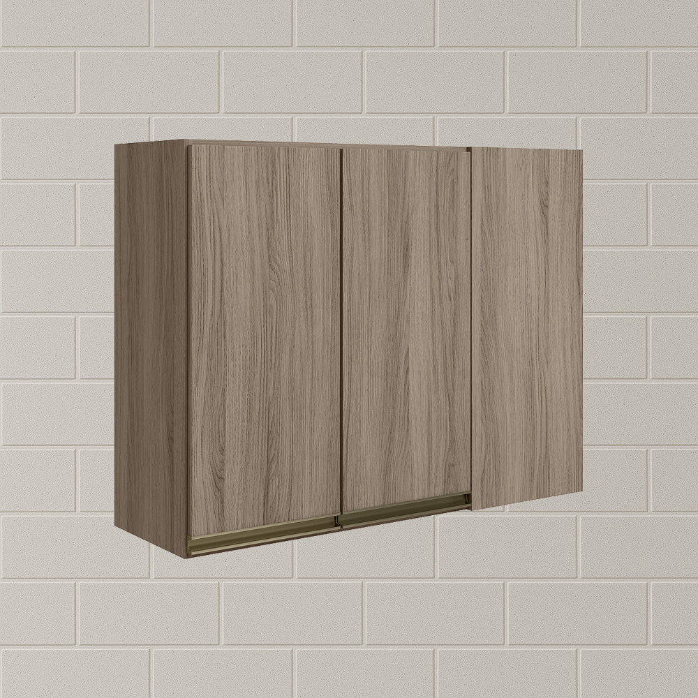 Armario Canto Reto 2P MDF 89cm Kali 12213 Carvalho Toq Carvalho Toq Nicioli