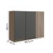 Armario Canto Reto 2P MDF 89cm Kali 12213 Carvalho Toq Chumbo Nicioli
