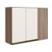 Armario Canto Reto 2P MDF 89cm Kali 12213 Carvalho Toq Off White Cetim Nicioli