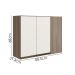Armario Canto Reto 2P MDF 89cm Kali 12213 Carvalho Toq Off White Cetim Nicioli