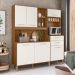 Armario Cozinha 6 Portas e 2 Gavetas Salsa Ipe/Off White