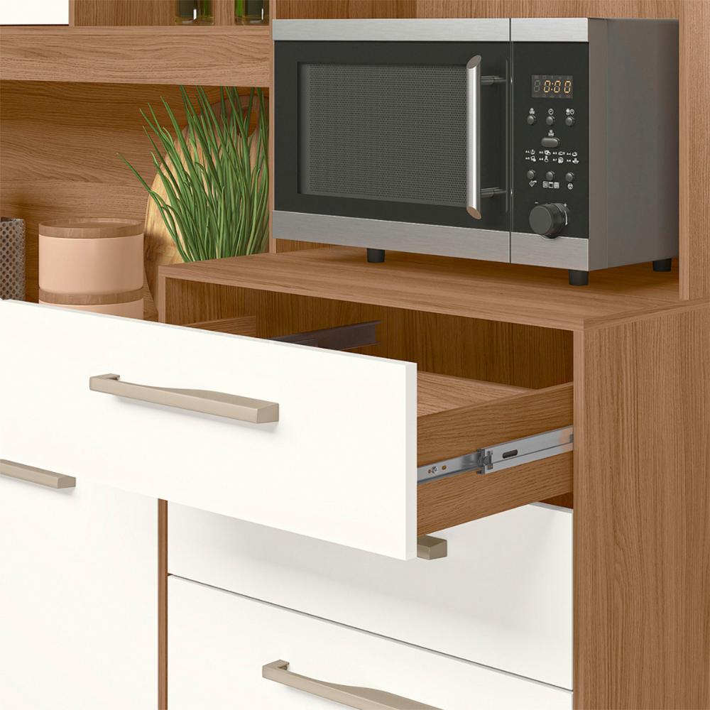 Armario Cozinha 6 Portas e 2 Gavetas Salsa Ipe/Off White