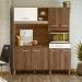 Armario Cozinha 7 Portas e 1 Gaveta Yara Evora Rustico/Off White Cristal