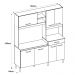 Armario Cozinha 7 Portas e 1 Gaveta Yara Evora Rustico/Off White Cristal