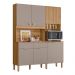 Armario Cozinha Compacta Tropical 160cm 7 Portas e 2 Gavetas Freijo/Fendy/Ripado