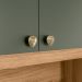 Armario Cozinha Compacta Tropical 160cm 7 Portas e 2 Gavetas Freijo/Verde/Ripado