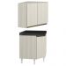 Armario E Balcao Canto Obliquo 75cm MDF Kali Bianco Toq Bianco Toq Nicioli