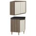 Armario E Balcao Canto Obliquo 75cm MDF Kali Carvalho Toq Bianco Toq Nicioli
