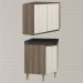 Armario E Balcao Canto Obliquo 75cm MDF Kali Carvalho Toq Bianco Toq Nicioli