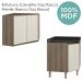 Armario E Balcao Canto Obliquo 75cm MDF Kali Carvalho Toq Bianco Toq Nicioli