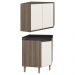 Armario E Balcao Canto Obliquo 75cm MDF Kali Carvalho Toq Off White Cetim Nicioli