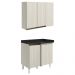 Armario E Balcao Canto Reto 89cm MDF Kali Bianco Toq Bianco Toq Nicioli