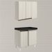 Armario E Balcao Canto Reto 89cm MDF Kali Bianco Toq Bianco Toq Nicioli
