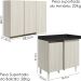 Armario E Balcao Canto Reto 89cm MDF Kali Bianco Toq Bianco Toq Nicioli