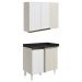 Armario E Balcao Canto Reto 89cm MDF Kali Bianco Toq Branco Uv Nicioli