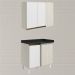 Armario E Balcao Canto Reto 89cm MDF Kali Bianco Toq Branco Uv Nicioli