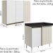 Armario E Balcao Canto Reto 89cm MDF Kali Bianco Toq Branco Uv Nicioli