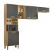 Armario de Cozinha Compacta Maria Flor com 5 Portas Freijo/Chumbo