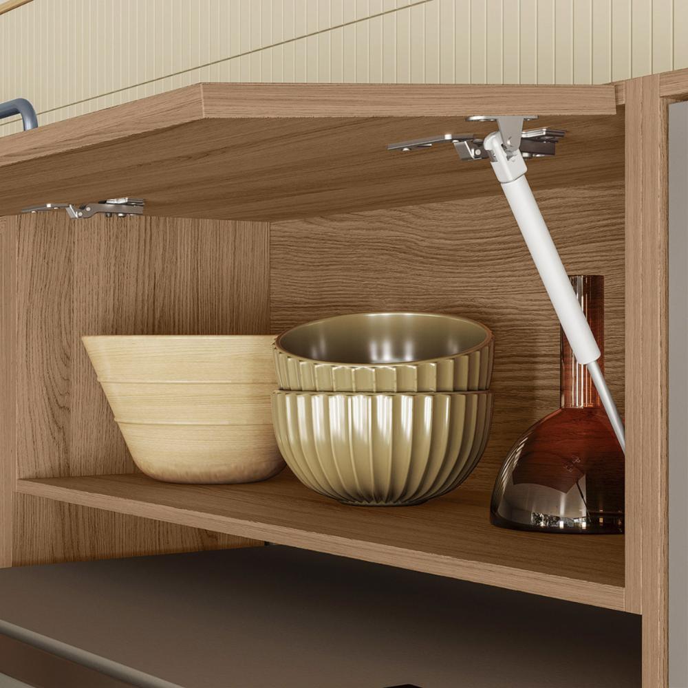 Armario de Cozinha Compacta Paolla 261,2 cm com 8 Portas Ipe/Fendy