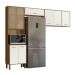 Armario de Cozinha Compacta Paolla 261,2 cm com 8 Portas Ipe/Off White