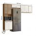 Armario de Cozinha Compacta Paolla 261,2 cm com 8 Portas Ipe/Off White
