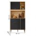 Armario de Cozinha Erva Doce 90 cm 6 Portas e 1 Gaveta Freijo/Preto Esfera