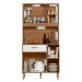 Armario de Cozinha Erva Doce 90 cm 6 Portas e 1 Gaveta Ipe/Off White
