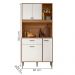 Armario de Cozinha Erva Doce 90 cm 6 Portas e 1 Gaveta Ipe/Off White