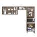 Armario de Cozinha Fit com 8 Portas 261 cm Carvalho Nature/Chumbo