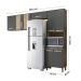 Armario de Cozinha Fit com 8 Portas 261 cm Carvalho Nature/Chumbo