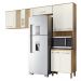 Armario de Cozinha Fit com 8 Portas 261 cm Freijo/Off White