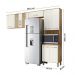 Armario de Cozinha Fit com 8 Portas 261 cm Freijo/Off White