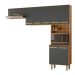 Armario de Cozinha Lemon com 8 Portas 222 cm Freijo/Chumbo