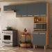 Armario de Cozinha Lemon com 8 Portas 222 cm Freijo/Chumbo