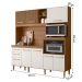 Armario de Cozinha Piatã com 7 Portas e 3 Gavetas 190 cm Ipe/Off White/Ripado