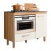 Balcão Cozinha para Cooktop 105cm com 1 Porta e 1 Gaveta Freijo/Off White