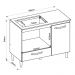 Balcão Cozinha para Cooktop 105cm com 1 Porta e 1 Gaveta Freijo/Off White