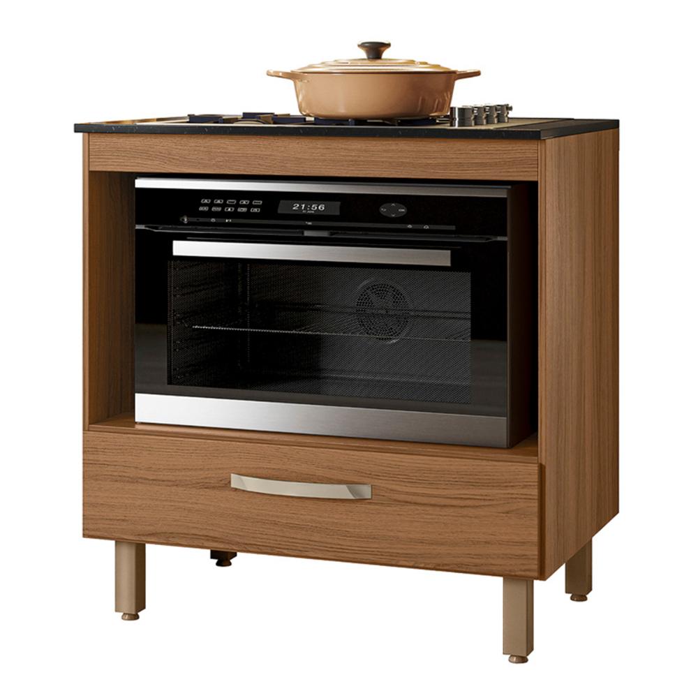 Balcão Cozinha para Cooktop 80cm com 1 Gaveta Ipe