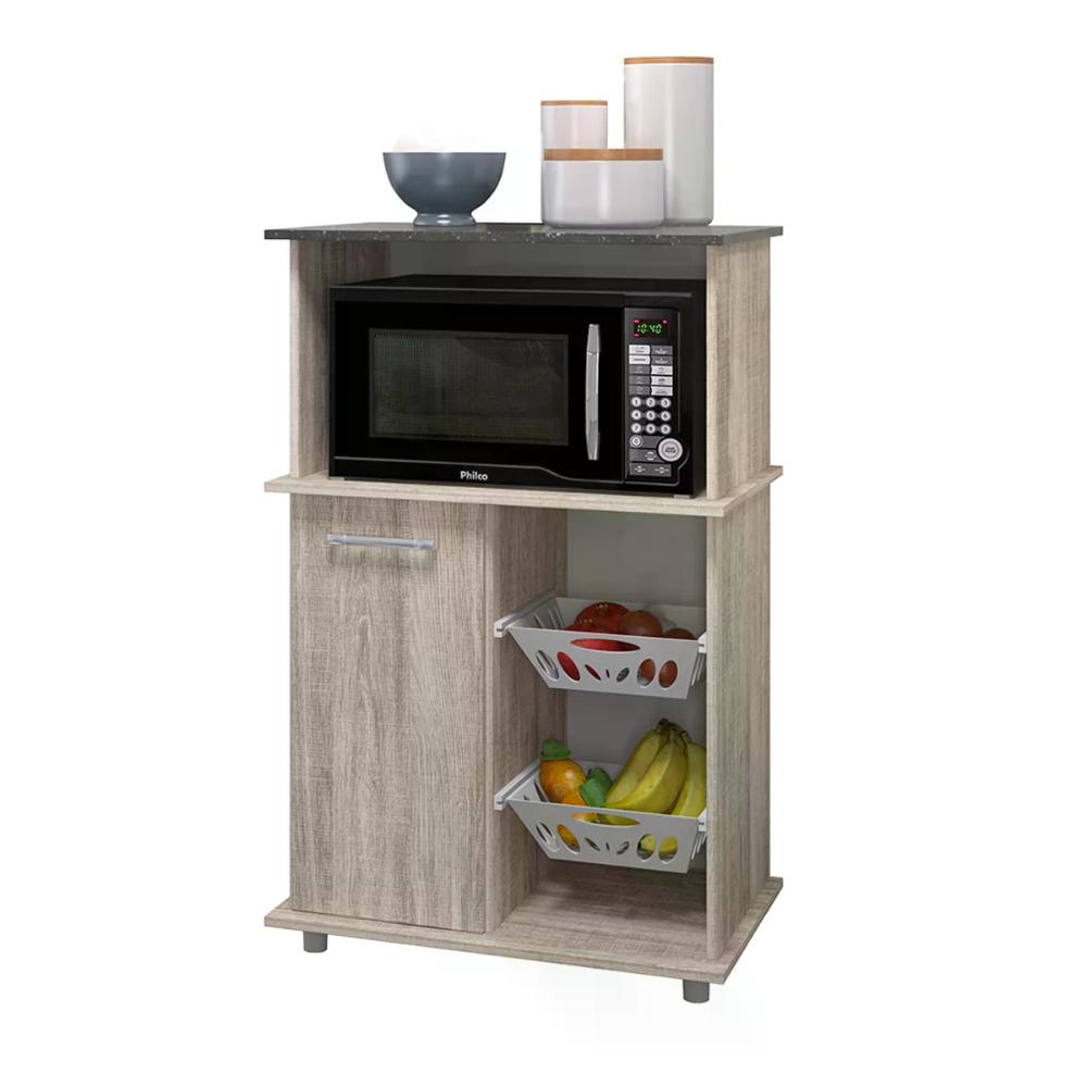 Balcão Fruteira para Forno 1 porta 2 cestos Malu - Arezzo Rústico