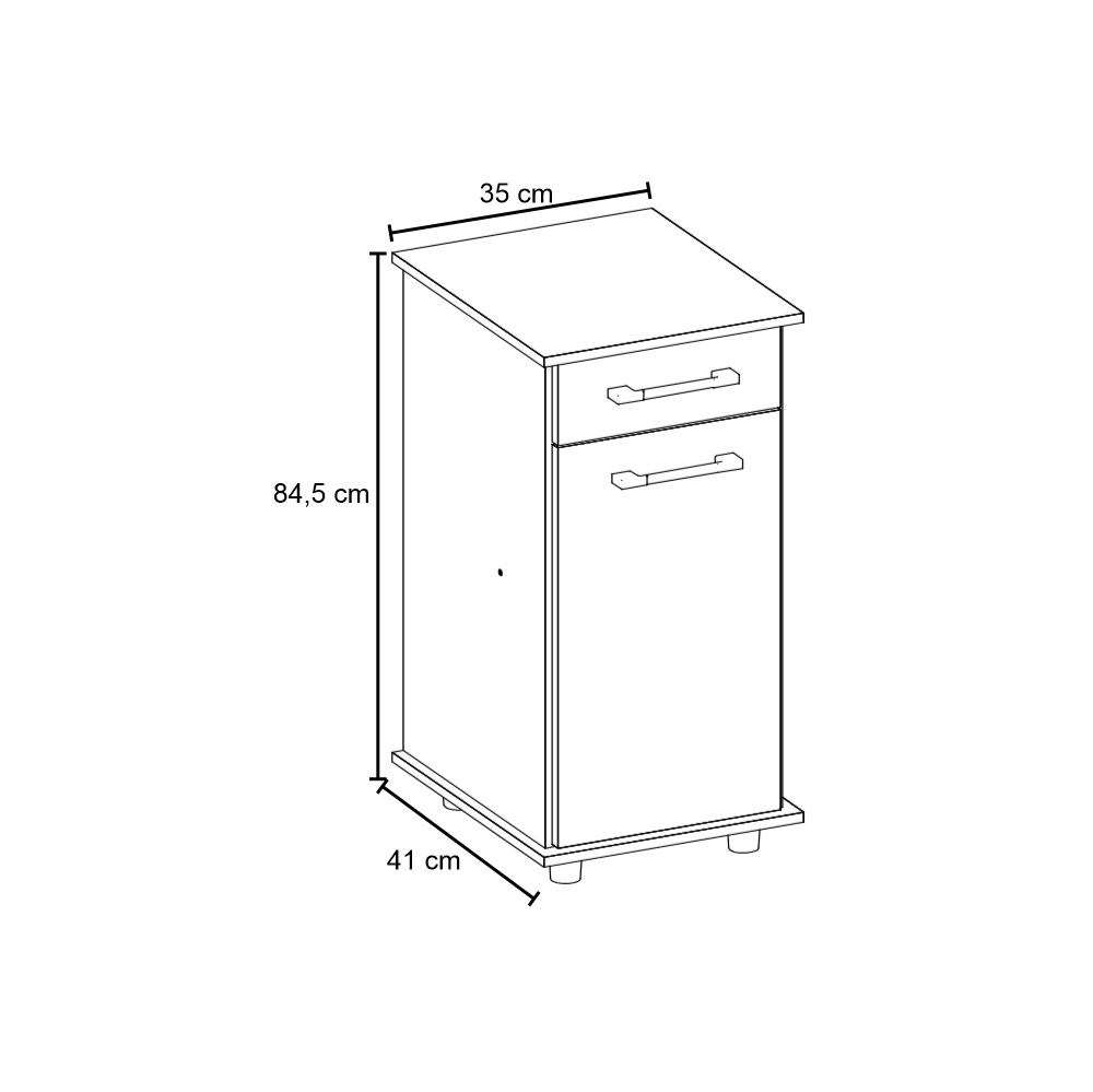 Balcão Multiuso Ísis Simples 1 Porta Branco - Nicioli