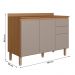 Balcão de Cozinha Acacia 120cm com Tampo 2 Portas 3 Gavetas Ipe/Fendy