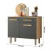 Balcão para Cozinha Lemon com 2 portas e 1 Gaveta 91 cm Freijo/Chumbo