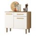 Balcão para Cozinha Lemon com 2 portas e 1 Gaveta 91 cm Freijo/Off White