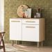 Balcão para Cozinha Lemon com 2 portas e 1 Gaveta 91 cm Freijo/Off White