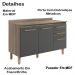 Balcao 03 PT 120cm Com Tampo 16988 Carvalho Nature Chumbo Nicioli