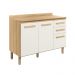 Balcao 03 PT 120cm Com Tampo 16988 Freijo Off White Cristal Nicioli