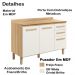 Balcao 03 PT 120cm Com Tampo 16988 Freijo Off White Cristal Nicioli