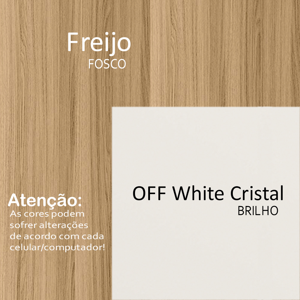 Balcao 03 PT 120cm Com Tampo 16988 Freijo Off White Cristal Nicioli