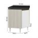 Balcao Canto Obliquo Tampo MDF Kali 12222 Bianco Toq Branco Uv Nicioli